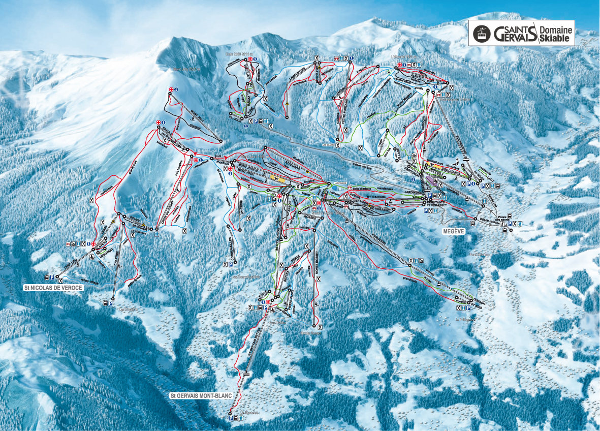 Piste map of SAINT GERVAIS MONT-BLANC - France Montagnes - Official Website  of the French Ski Resorts